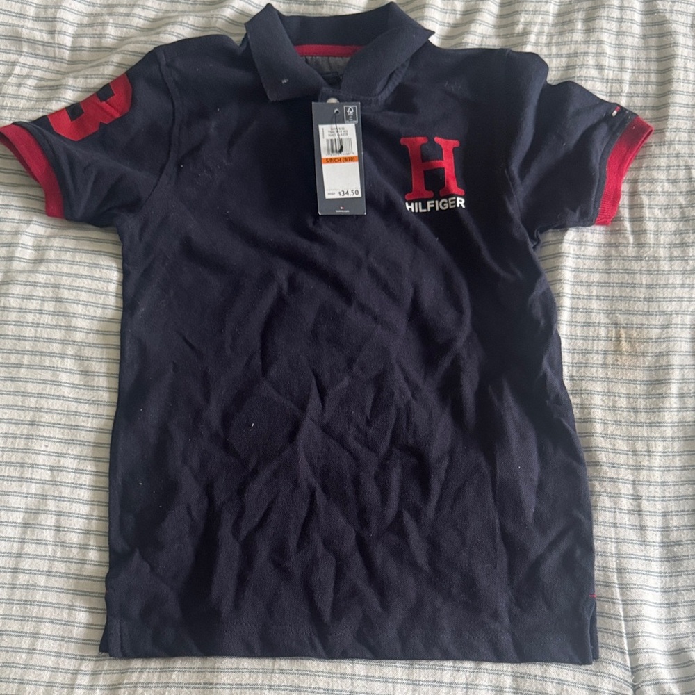 Tommy Hilfiger Navy Polo with Red Accents